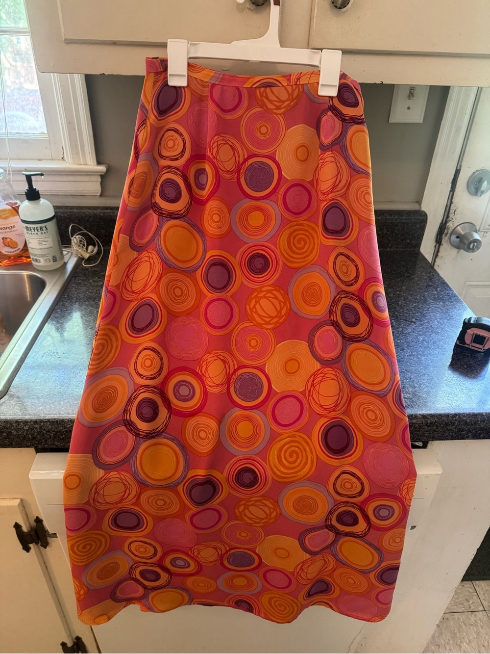 Bentley Arbuckle Y2K Psychedelic Circle Print Maxi Skirt Sz S